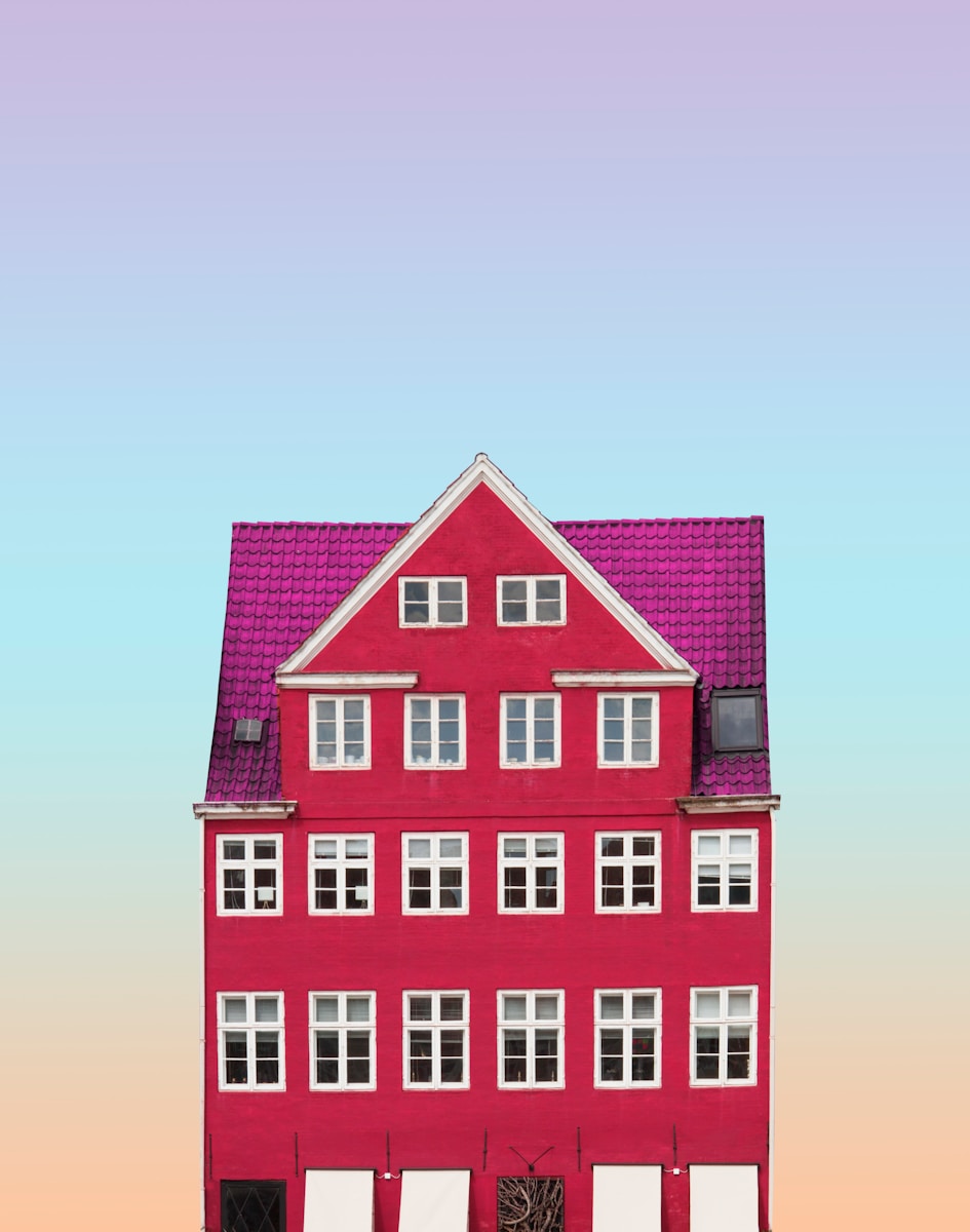 pink painted house
